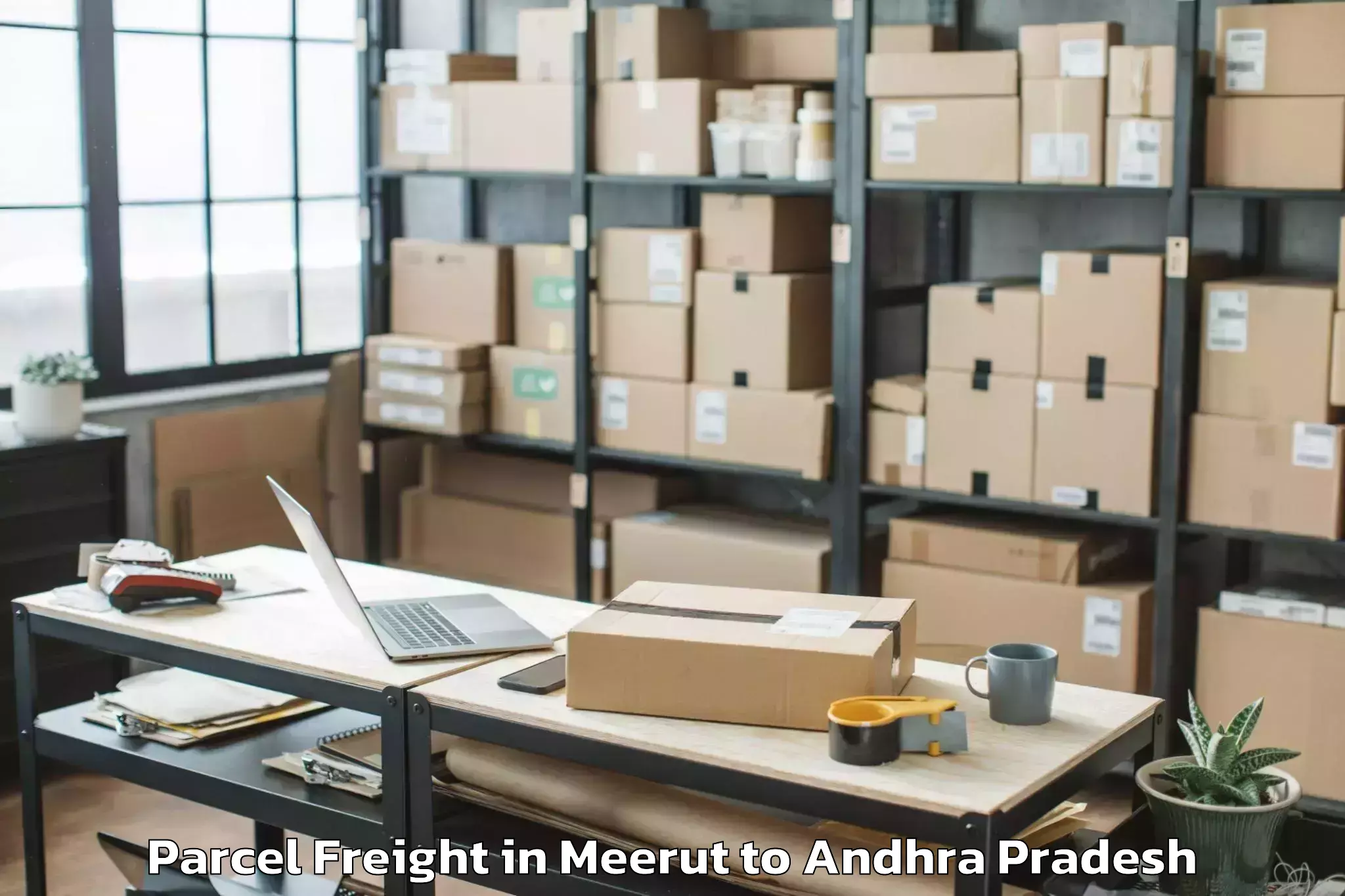 Top Meerut to Kakinada Rural Parcel Freight Available